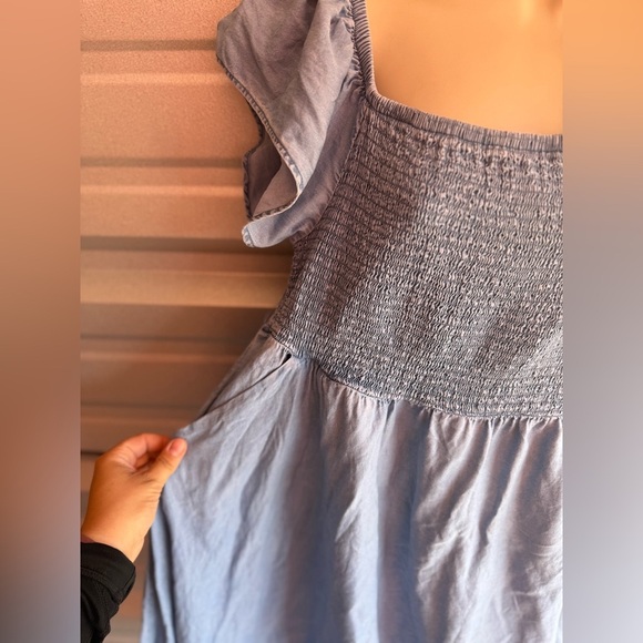 Women’s TORRID Blue Chambray Off-Shoulder Smocked Skater Dress Size 1X - Picture 2 of 12